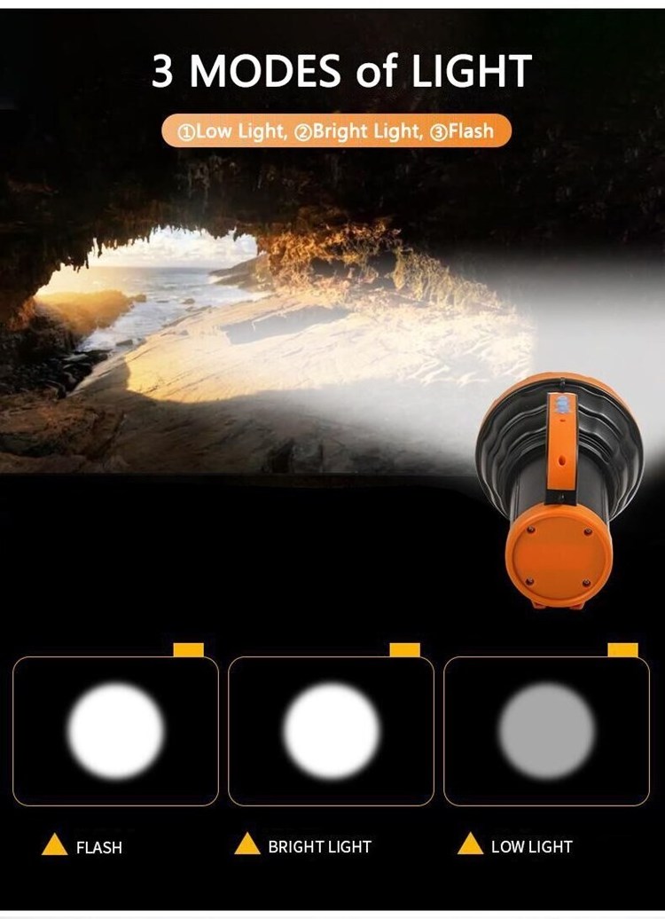 500w 5400mAh 10 Hours Portable Multifunctional Rechargeable Led Handheld Searchlight