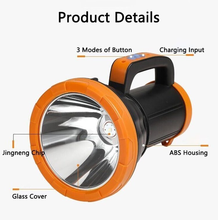 500w 5400mAh 10 Hours Portable Multifunctional Rechargeable Led Handheld Searchlight