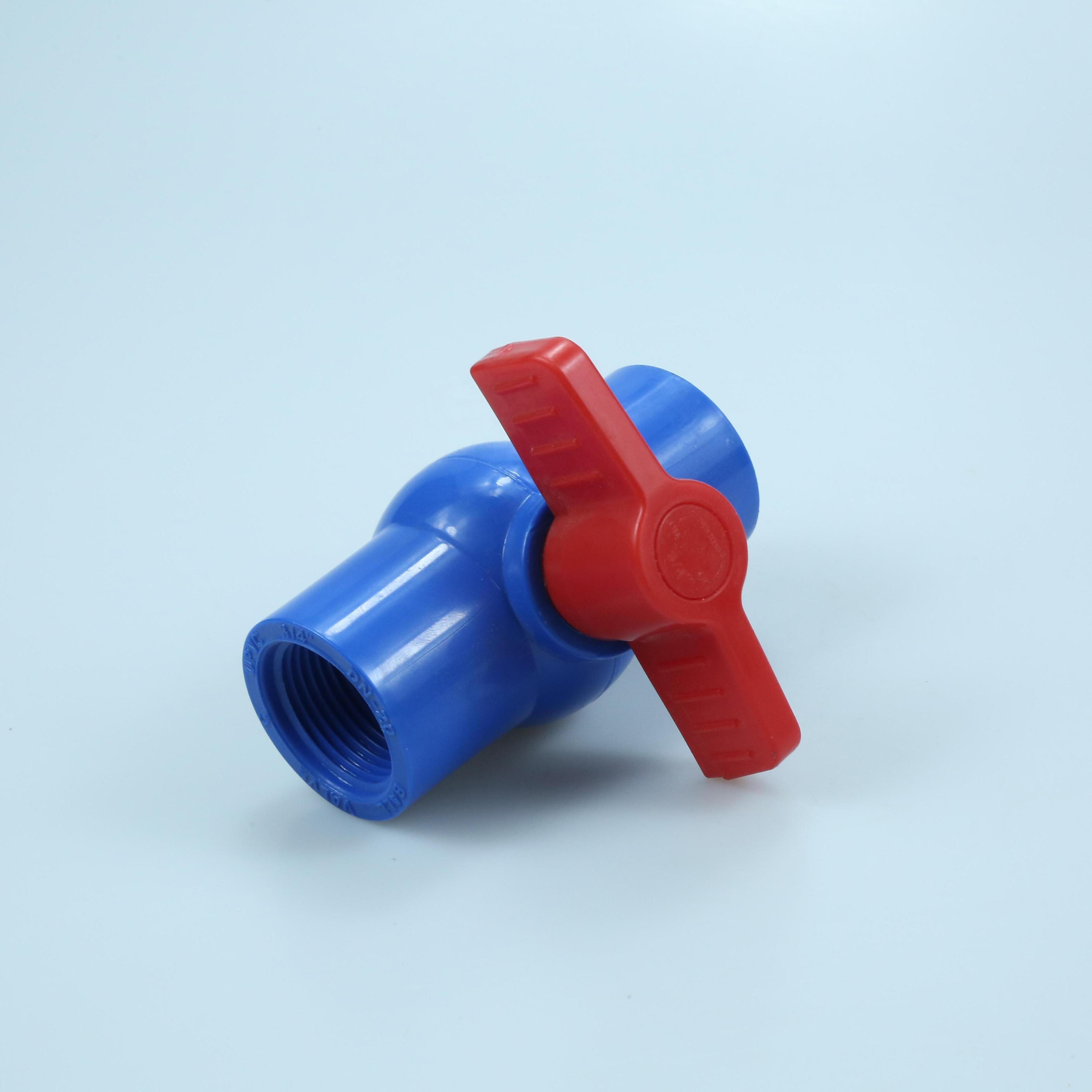 Hot sale pipe fittings ball valves Grey blue white color Female Male CPVC PVC 1 2in plastic ball valve for water supply