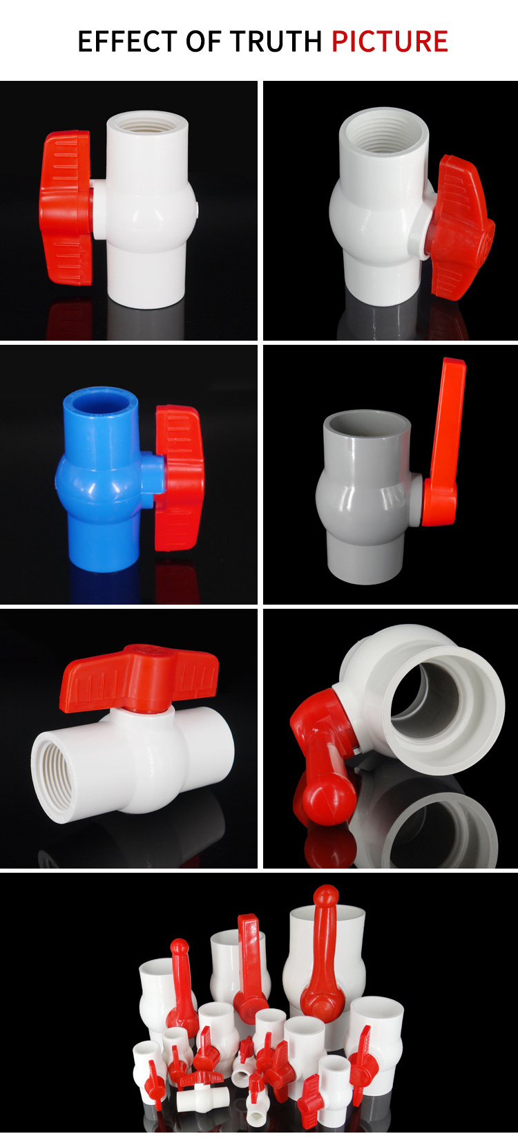 High quality plastic gate valve plastic cpvc America size white ball valve with best service