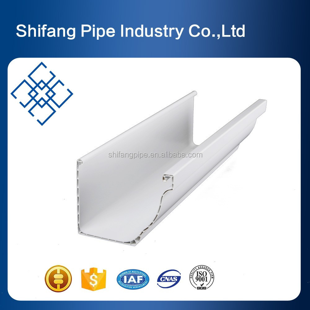 hot sale house drainage channel plastic extrusion roof gutter philippines white brown grey color pvc gutter 3 meter