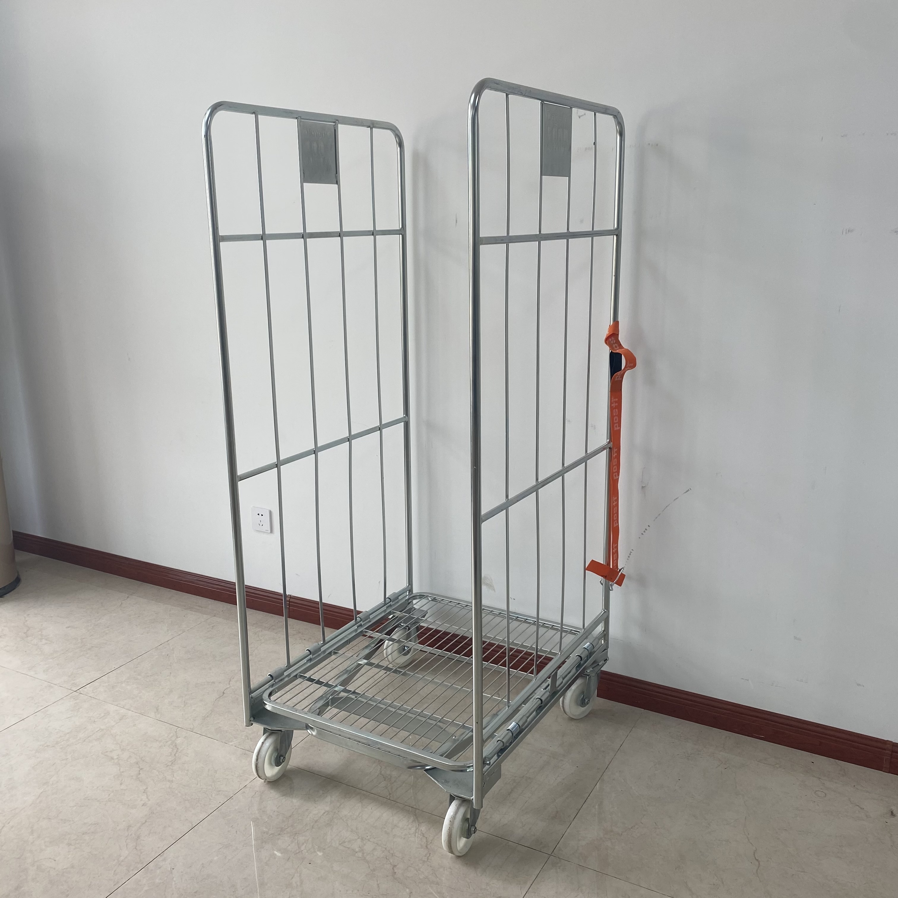 Cheap Price Nestable Medium Duty Wire Mesh Two Sides Moving Pallet Stillages with four wheels