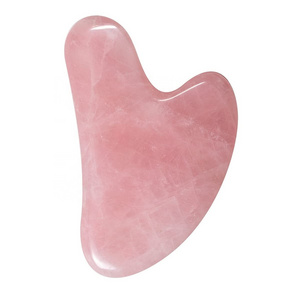 Wholesale Best Rose Quartz Real Jade Gua Sha Crystal Face Roller Massager Guasha Stone Home Use Face Lift Body Massage Tool