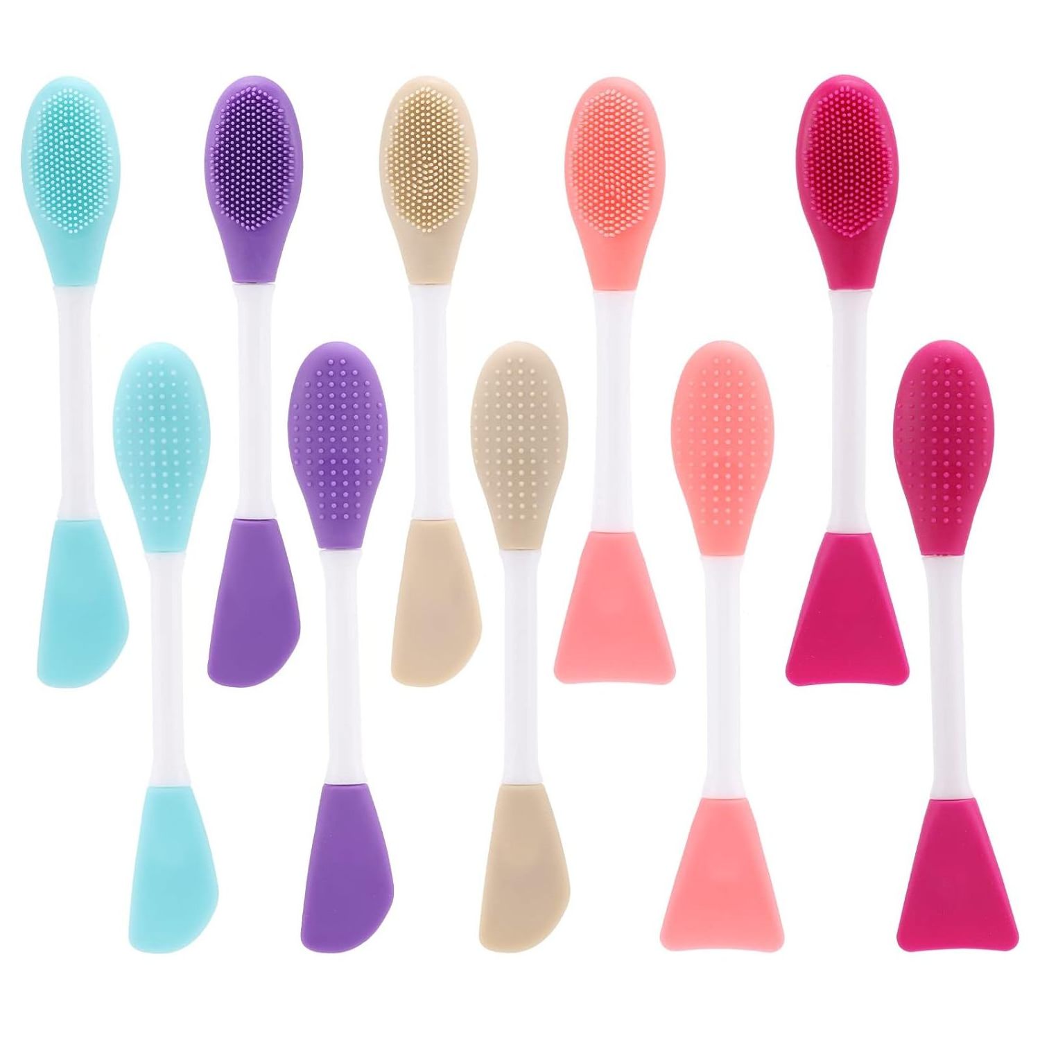 Silicone Fan Brush Makeup Spatula Scraper Face Masking Applicator for Foundation Essential Oils Lotion Beauty Tools