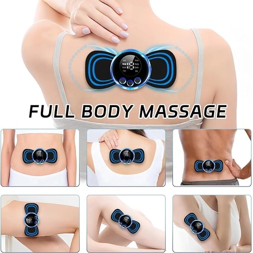 Neck Back Massager Sticker EMS Pulse Mini Electric Cupping Massage for Shoulder Leg Cervical Body Muscle Stimulator Relief Pain