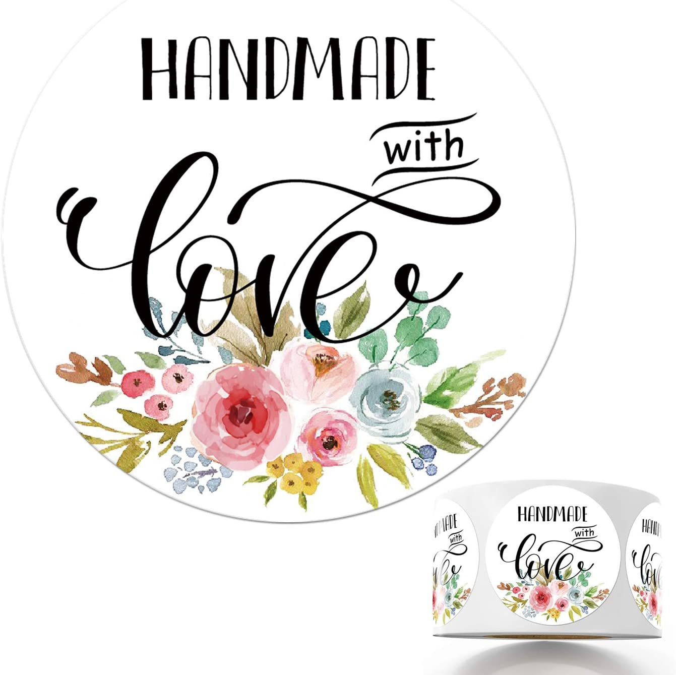 Handmade Made with Love Stickers Handmade sticker for food packaging with Love Labels Packaging Stickers Handmade Labels