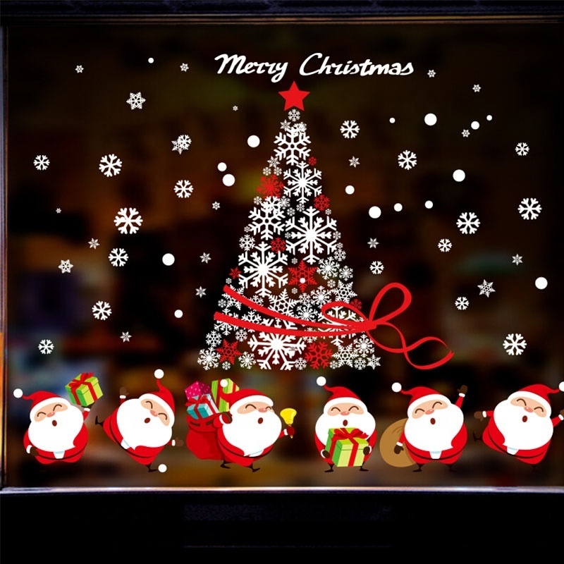 Christmas Customized Window Clings Decals for Holidays static cling christmas window decal