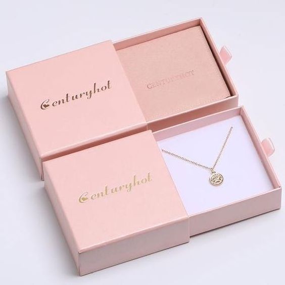 Custom Logo Cardboard Jewelry Gift Bag Necklace Drawing Box Package Slide Drawer Paper Box with Foam for Jewelry Packaging