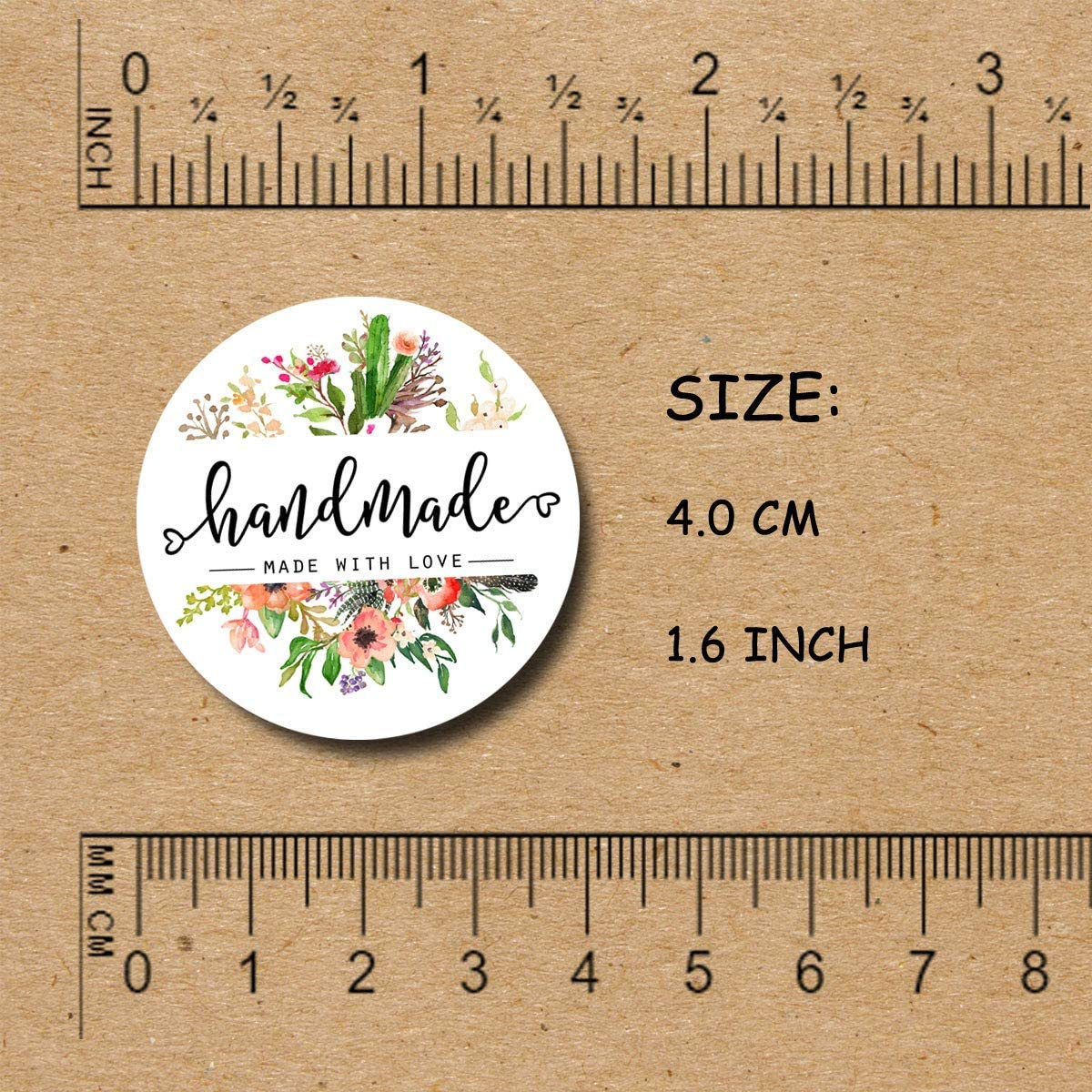 Handmade Made with Love Stickers Handmade sticker for food packaging with Love Labels Packaging Stickers Handmade Labels