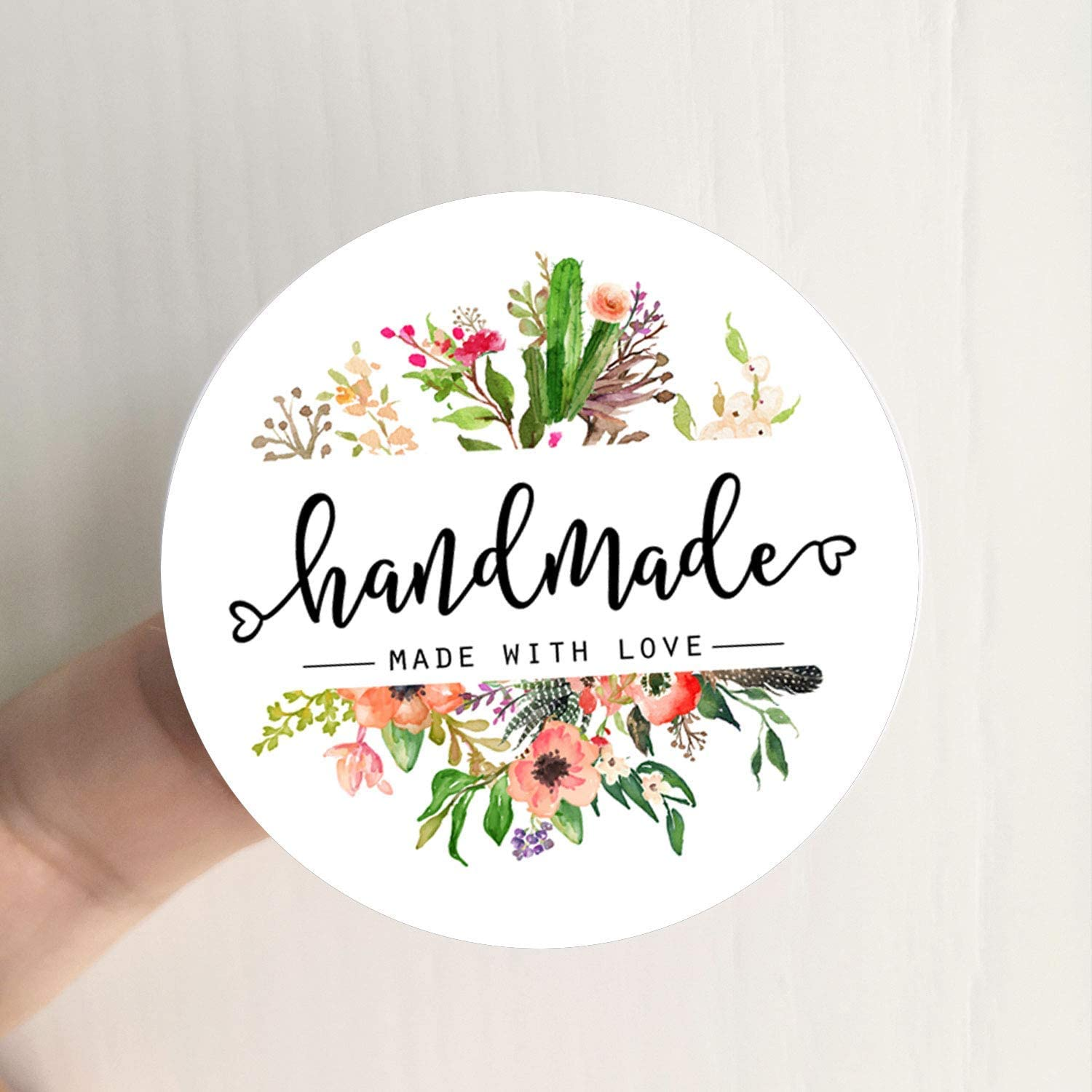 Handmade Made with Love Stickers Handmade sticker for food packaging with Love Labels Packaging Stickers Handmade Labels