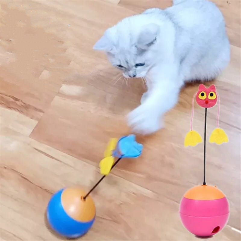 Funny Cat Stick Tumbler cat toys food dropping ball cat pet leakage food toy ball pet food toy