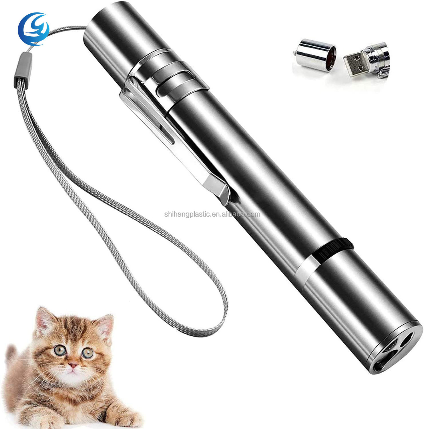 Pet Toy USB Rechargeable Mini Flashlight Red LED Laser Pointer Funny Cat Pen Funny Cat Chaser Stick Pet toy