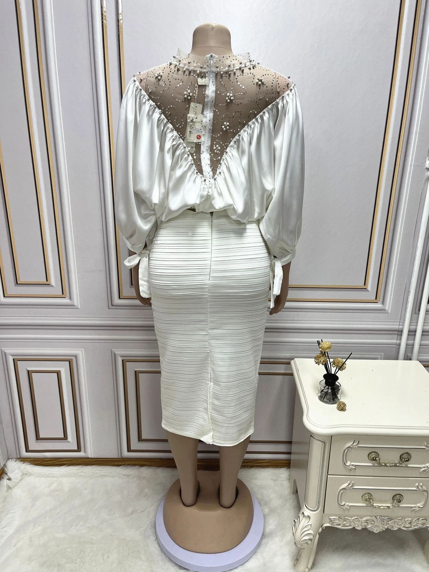 African Sets For Women Elegant Lady Wedding Evening Party Dresses Summer Plus Size Nigerian Sequins Clothes