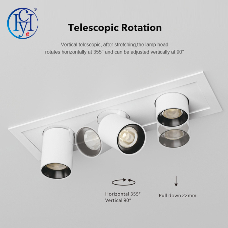 ShiHong OME Indoor Black White Adjustable Angle Recessed 3watt 6watt 9watt 16watt Aluminum Led Spot Lights