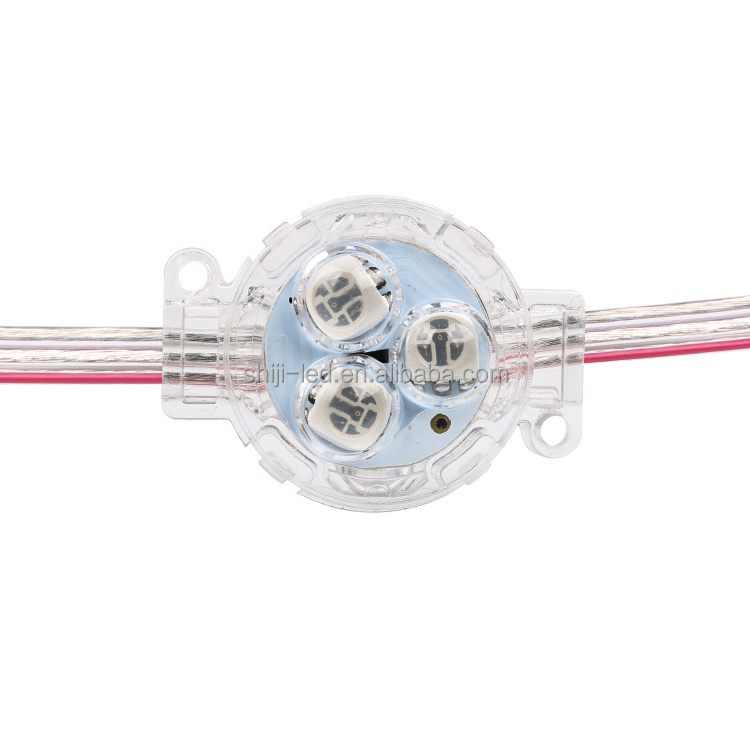 High Quality IP67 Waterproof Clear Lens Cover 30mm 3leds Module Addressable RGB Led Pixel Light