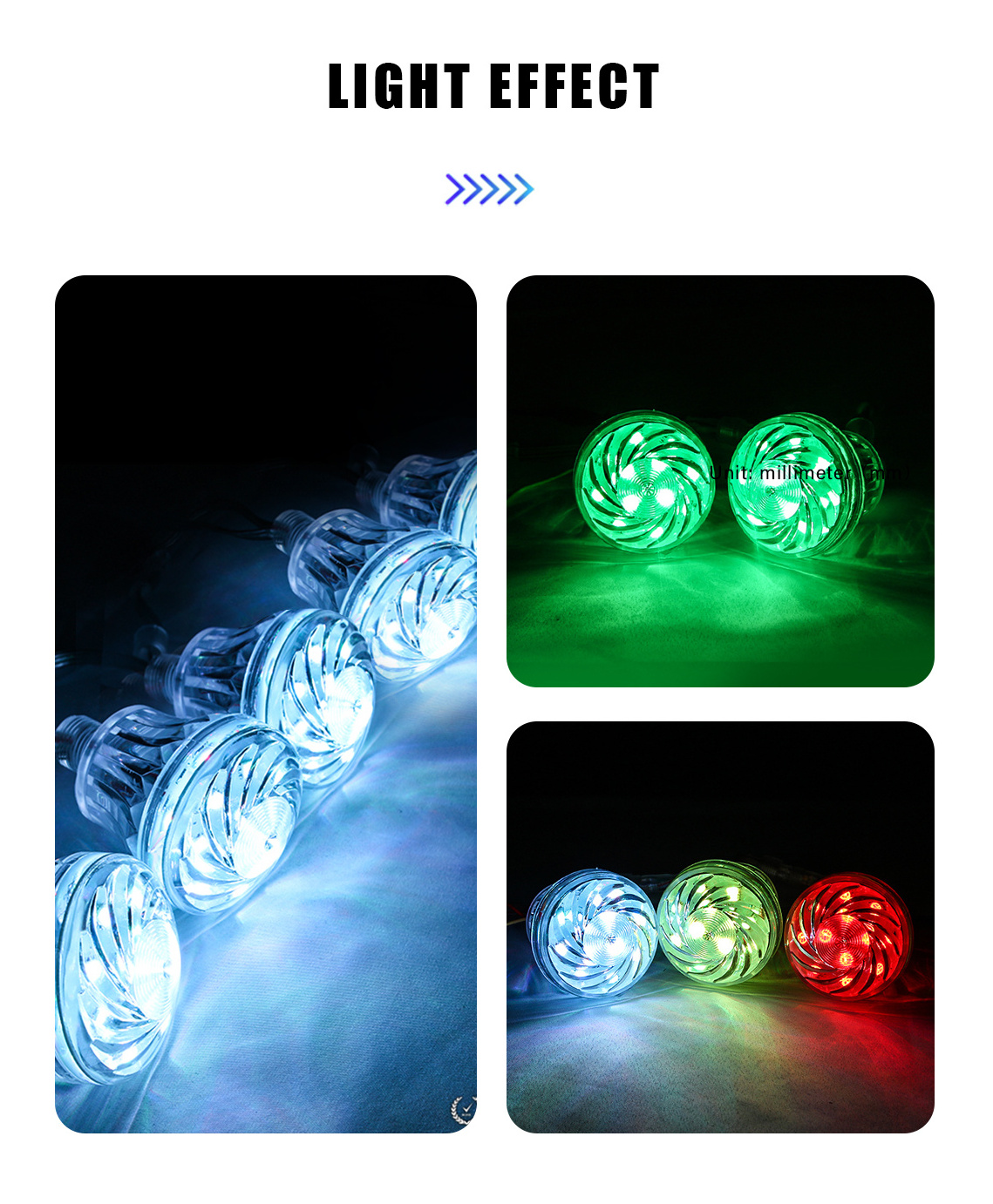 Custom 24V decorative led bulbs 60mm smart pixel lights Programmable playground Ferris wheel outdoor building lighting