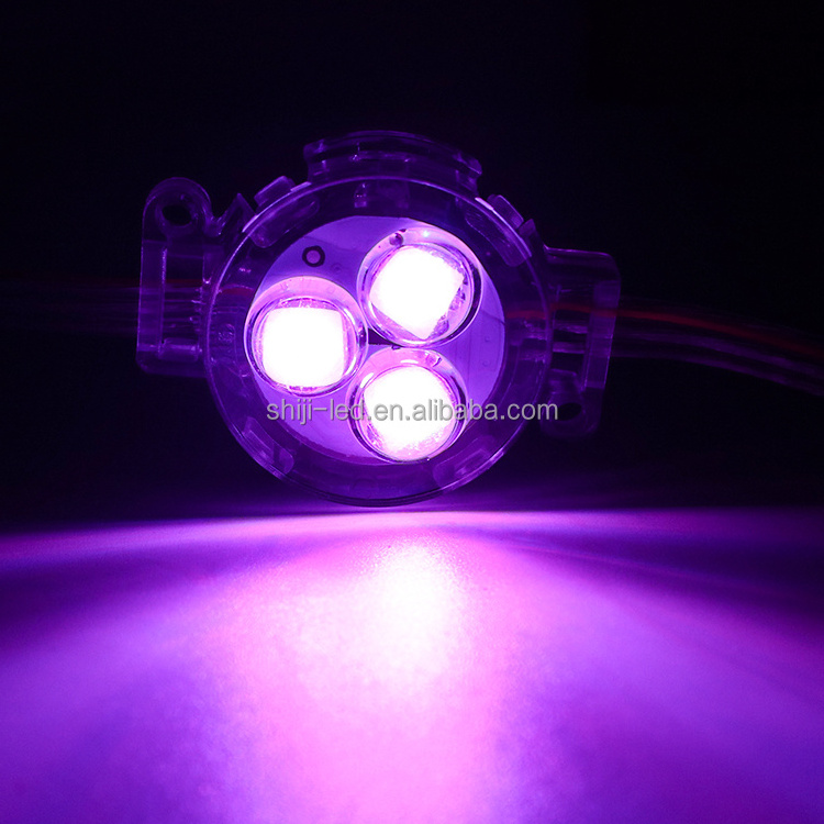 High Quality IP67 Waterproof Clear Lens Cover 30mm 3leds Module Addressable RGB Led Pixel Light