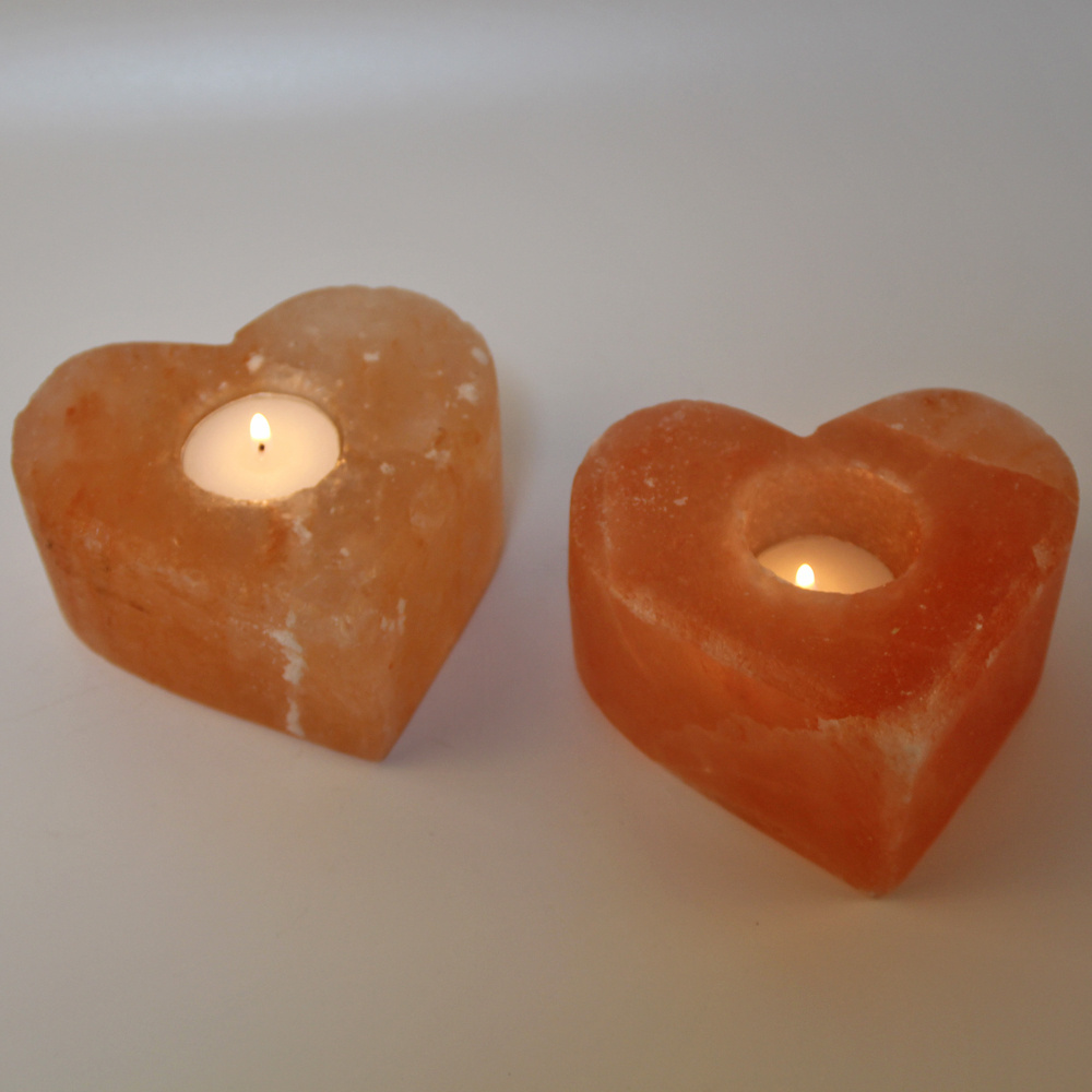 Good Quality Himalayan Salt Rose Quartz Ornamental Tealight Candle Holder Set For Home Decor Accessory