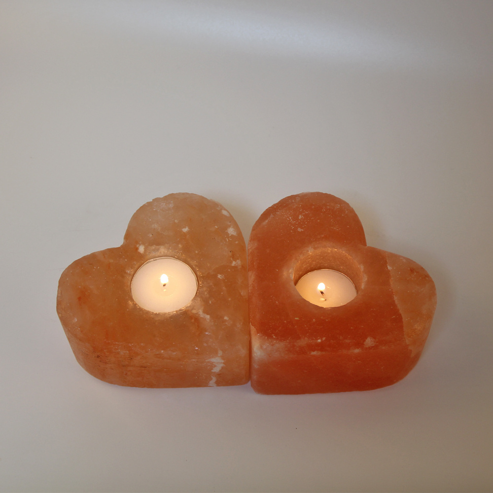 Good Quality Himalayan Salt Rose Quartz Ornamental Tealight Candle Holder Set For Home Decor Accessory