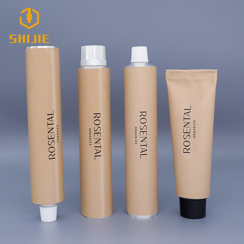 Custom brand eco friendly 1oz 30ml 150ml empty packaging container soft round squeeze tube hand cream aluminum cosmetic tubes