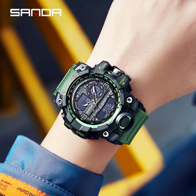 SANDA 3133 Top Brand Sports Watch Man Waterproof Digital Quartz Wristwatch