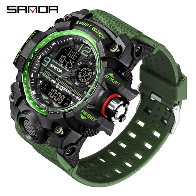 SANDA 3133 Top Brand Sports Watch Man Waterproof Digital Quartz Wristwatch