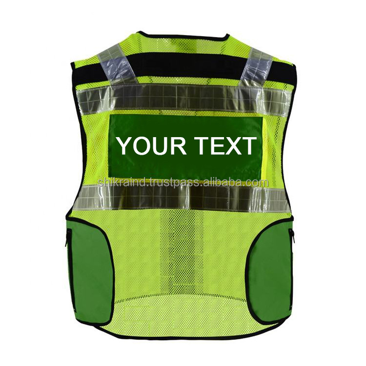 OEM Wholesale Factory Price Ambulance Clothes Hospital Staff Safety Reflective Vest with Logo Hi-viz Security Uniform Vest