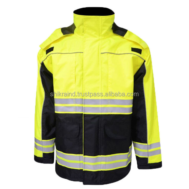 Customizable logo Water Resistant Jackets High Reflective Tape Windbreaker Safety Jacket construction work uniform