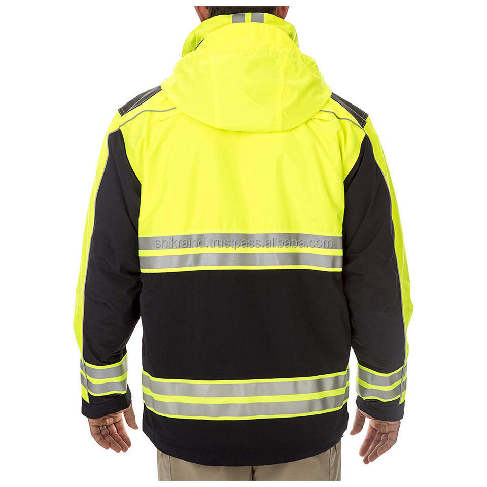 Customizable logo Water Resistant Jackets High Reflective Tape Windbreaker Safety Jacket construction work uniform