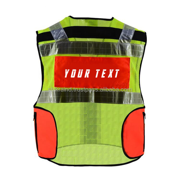 OEM Wholesale Factory Price Ambulance Clothes Hospital Staff Safety Reflective Vest with Logo Hi-viz Security Uniform Vest