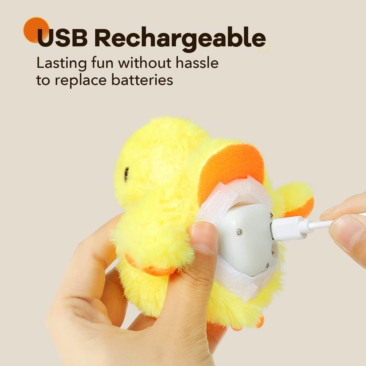 Rechargeable Flapping Duck Cat Toys USB charge electric duck Touch Activated Kitten Toy Plush Interactive moving Cat Toy