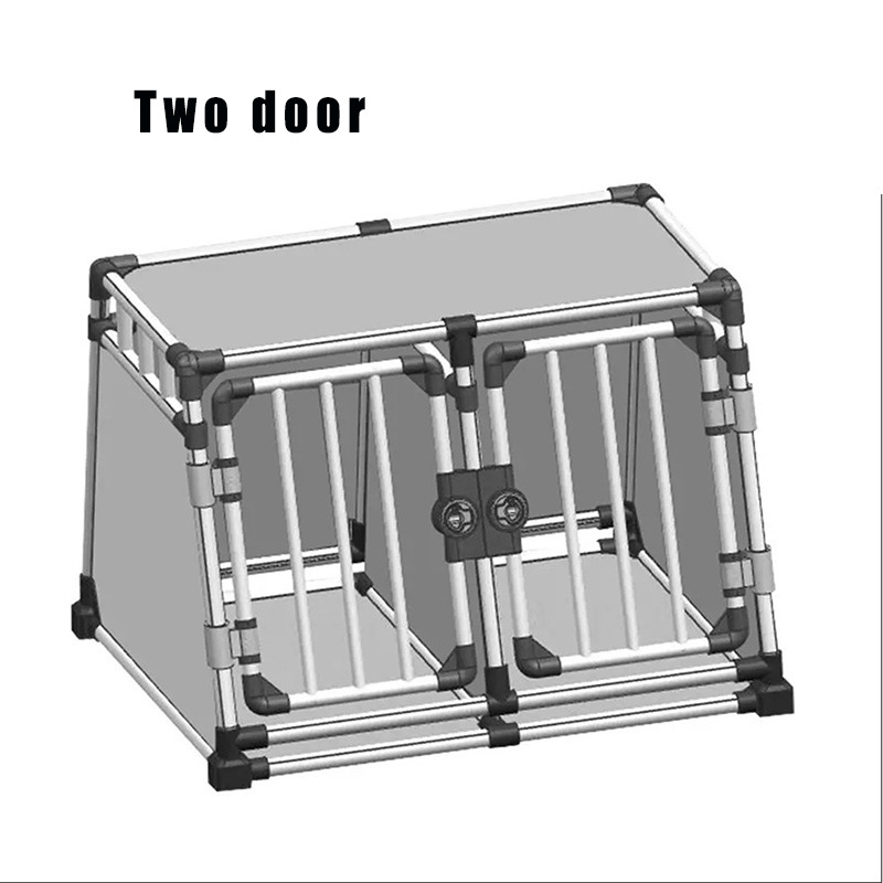 Indoor Outdoor different size Pet Cage Large Medium Dogs cat Travel Metal Double-Door car travel cages carrier