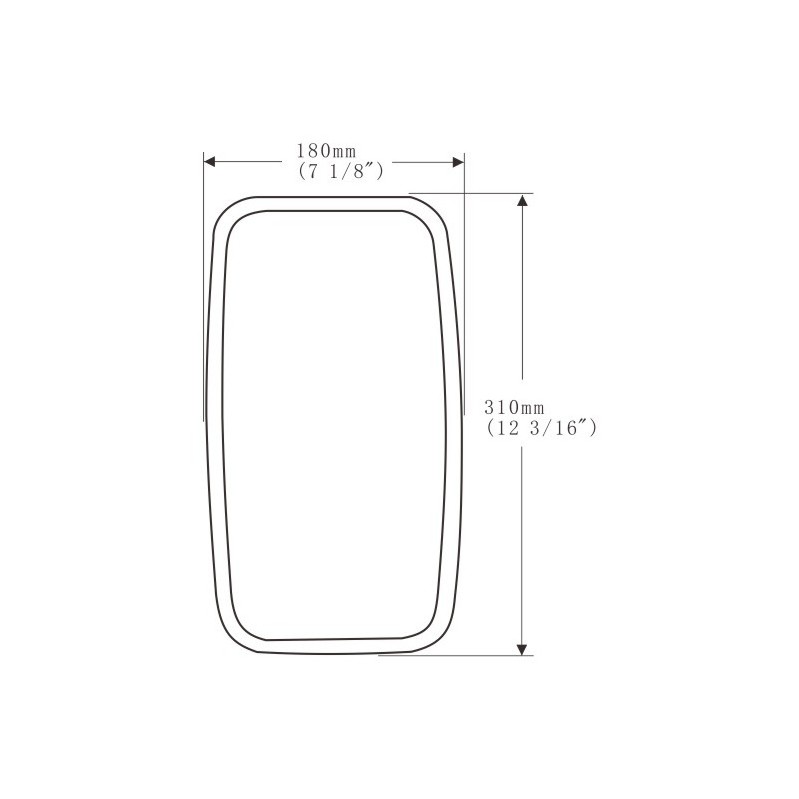 SL-1653 For with a shape of umbrella Hino & Isuzu KS-NPR series truck mirror 180x310mm