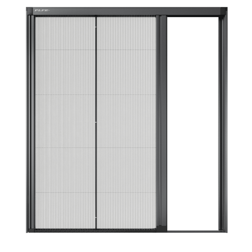 Anti  Aluminum Frame Fiberglass Pleated Mosquito Net Trackless Retractable Fly Screens Door Fly screen Sliding Door