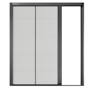 Anti  Aluminum Frame Fiberglass Pleated Mosquito Net Trackless Retractable Fly Screens Door Fly screen Sliding Door