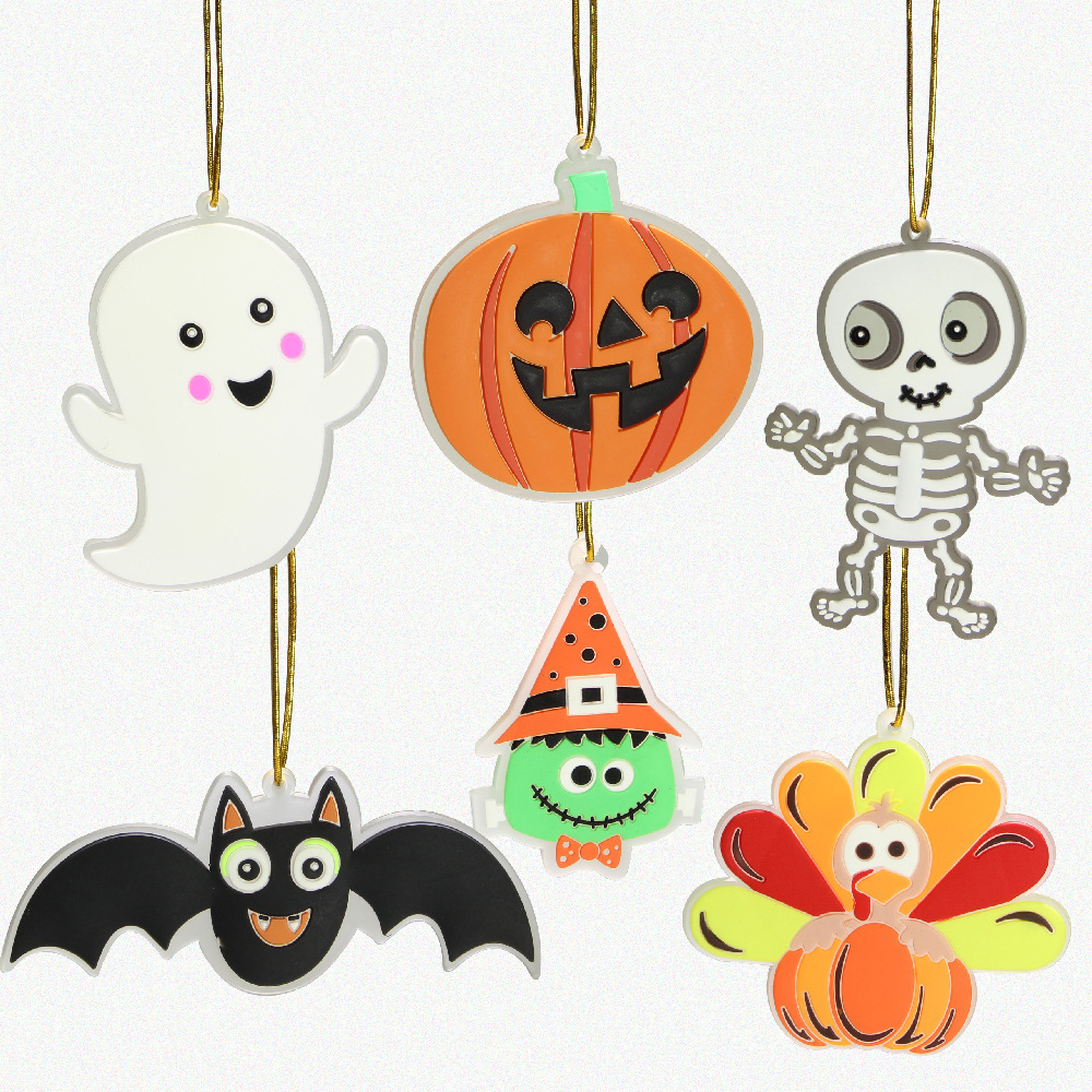 9 Styles Soft PVC Halloween Hanging Decorations Pumpkin Ghost Bat Skeleton Door Wall Horror Hanging Ceiling Steamer Decoration