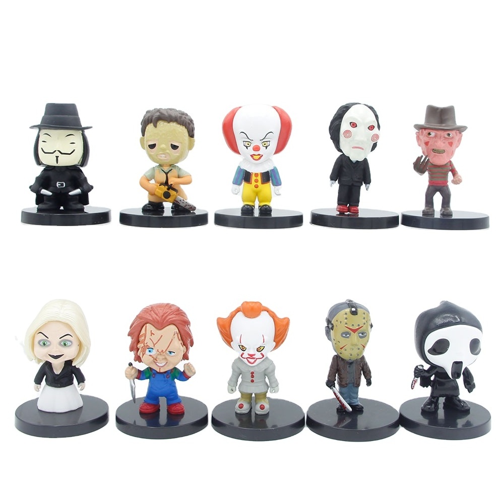 5.5cm Mini Chucky Action Figures Set Saw Scream Thriller Movie PVC Toys Horror Figurines