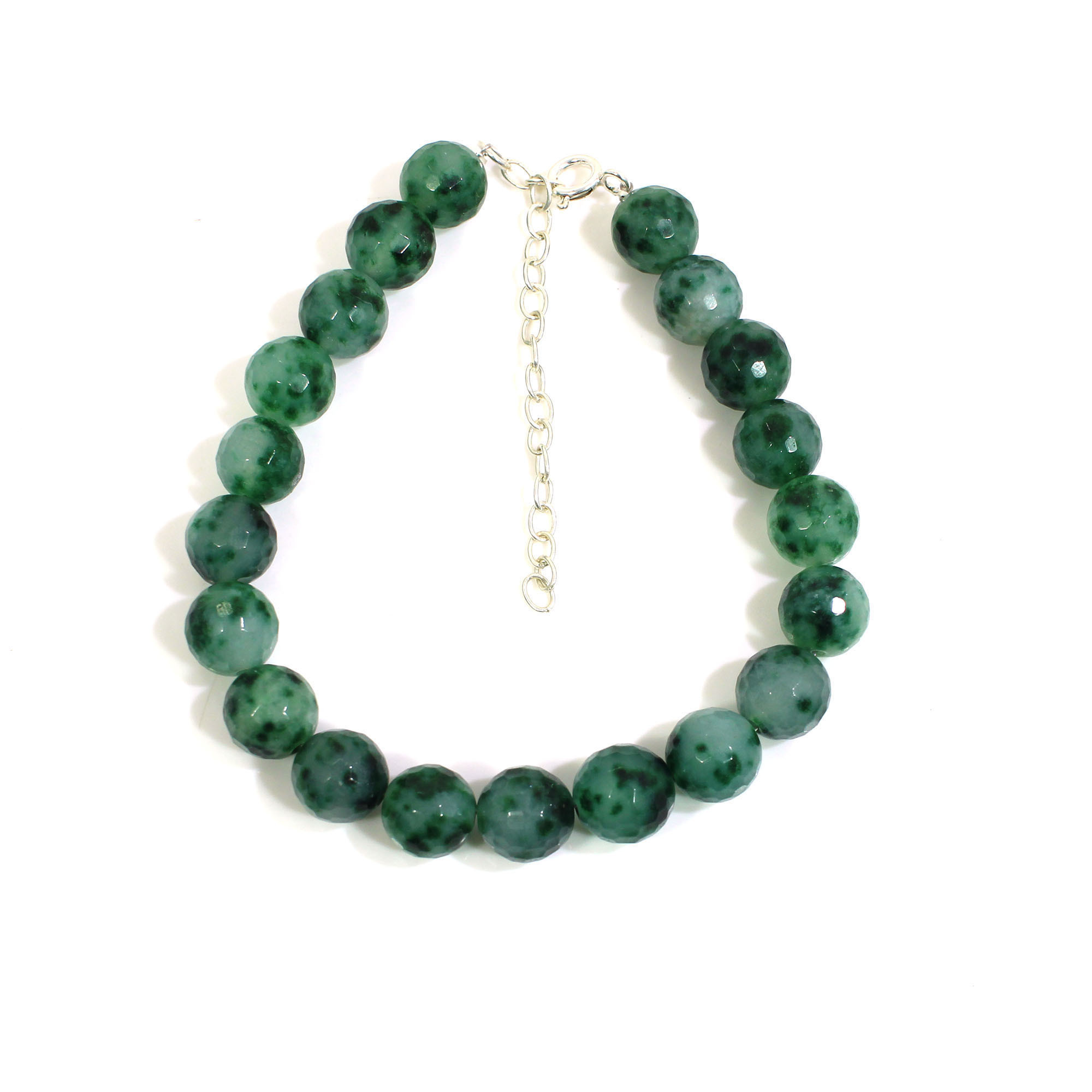 Natural Moss Agate 10mm Round Football Cut Beads 8 Inch Strand For Making Bracelet Loose Beads