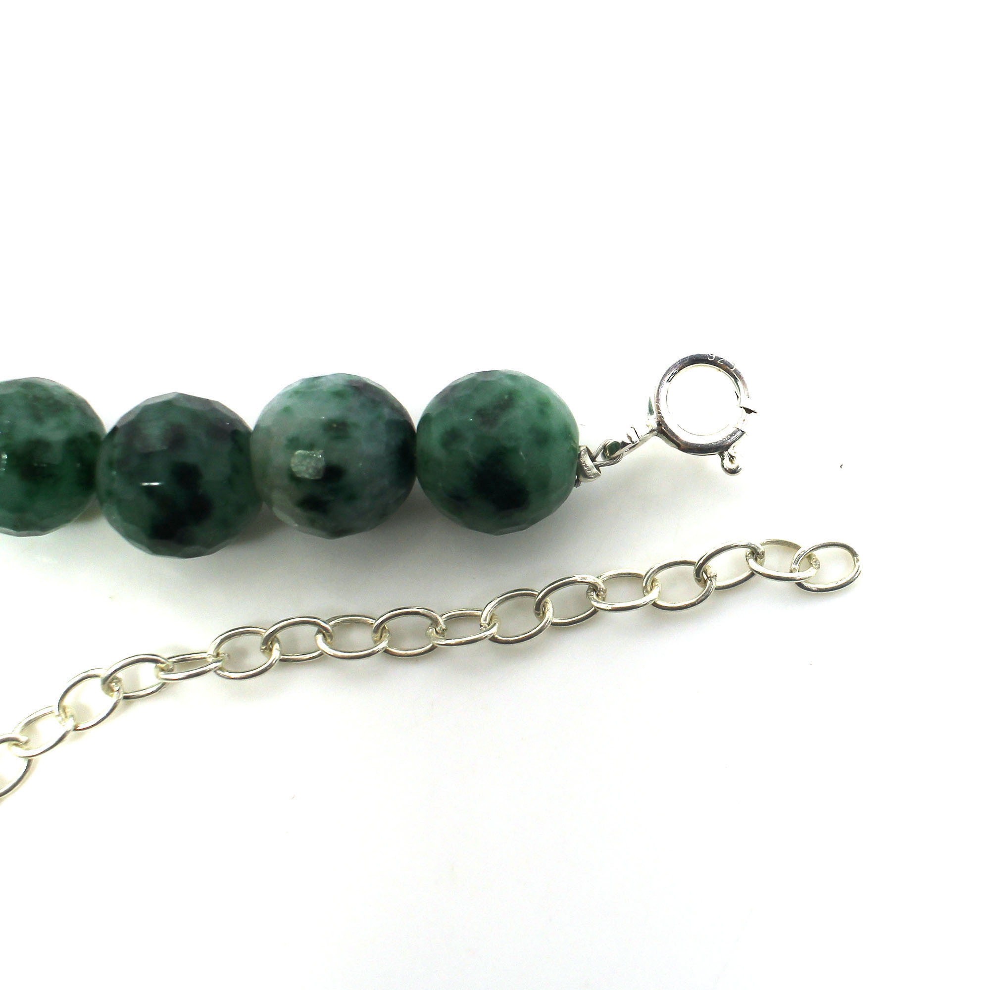 Natural Moss Agate 10mm Round Football Cut Beads 8 Inch Strand For Making Bracelet Loose Beads