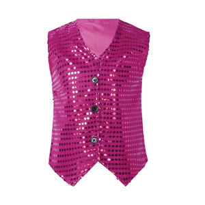 Designer Vest for Silk Shine Champagne pink Solid Plain Waistcoat women casual vest