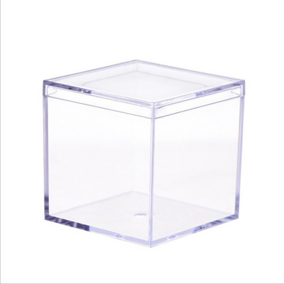 Manufacture wholesale Square Acrylic Storage Cube Small Candy Favor Clear Acrylic Box With Lid