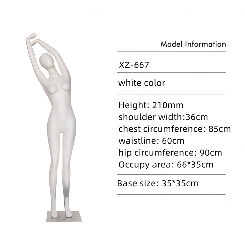 New Design Clothes Display Fiberglass Sports Female Yoga Mannequin