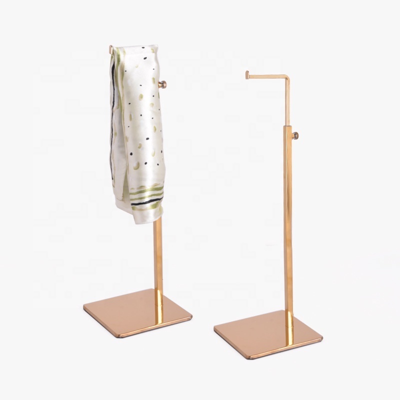 Countertop Gold Adjustable Handbag Display Stand Handbag Purse Display Holder Metal Stainless Steel Single Hanging Bag Display