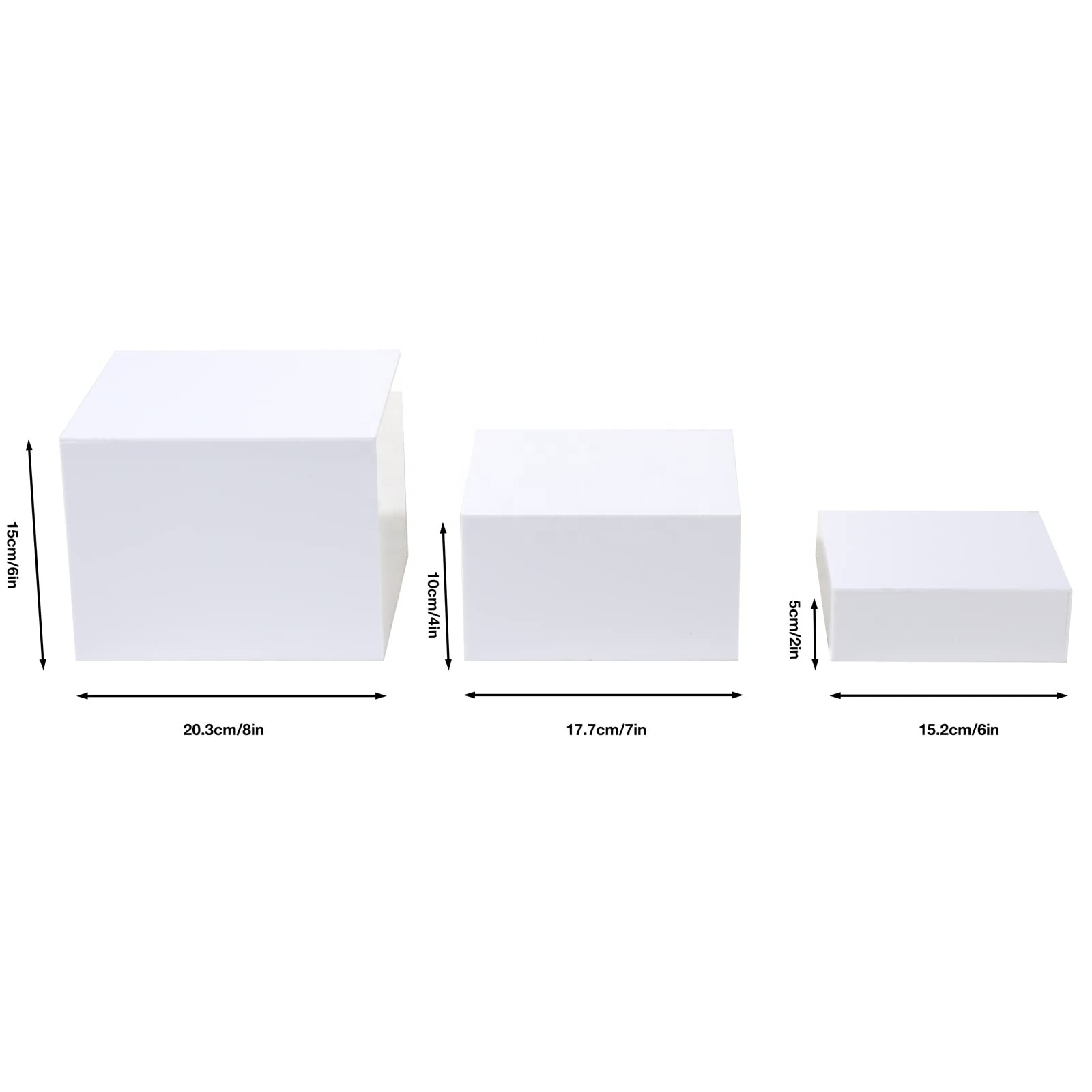 5 Sided Acrylic Box sets White buffet Wedding Party Plinth Food Stand Acrylic Display Risers for events