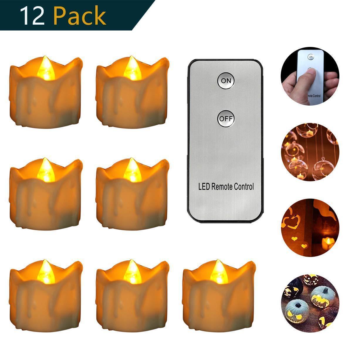 Battery Operated Flickering Flameless Votive Candles , Remote Control Electric Candles , Flameless LED Tea Light Candles