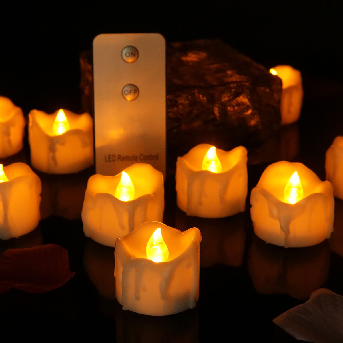 Battery Operated Flickering Flameless Votive Candles , Remote Control Electric Candles , Flameless LED Tea Light Candles