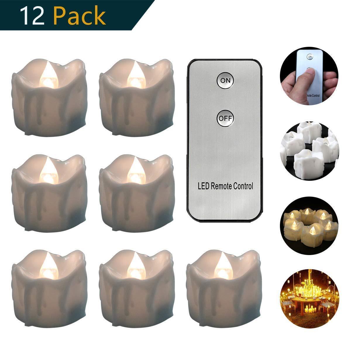 Battery Operated Flickering Flameless Votive Candles , Remote Control Electric Candles , Flameless LED Tea Light Candles