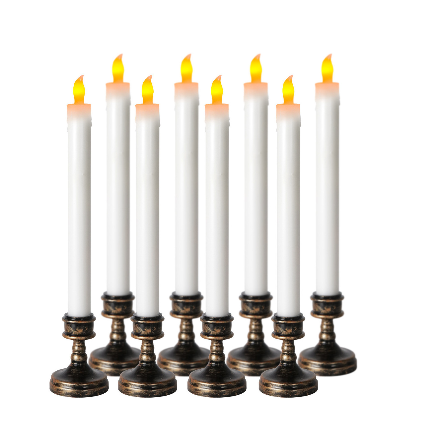 8  Electric Flickering Flameless 3D Wick Light , Votive Candlesticks Candlesticks led Tea Light Floating Taper Window Candles