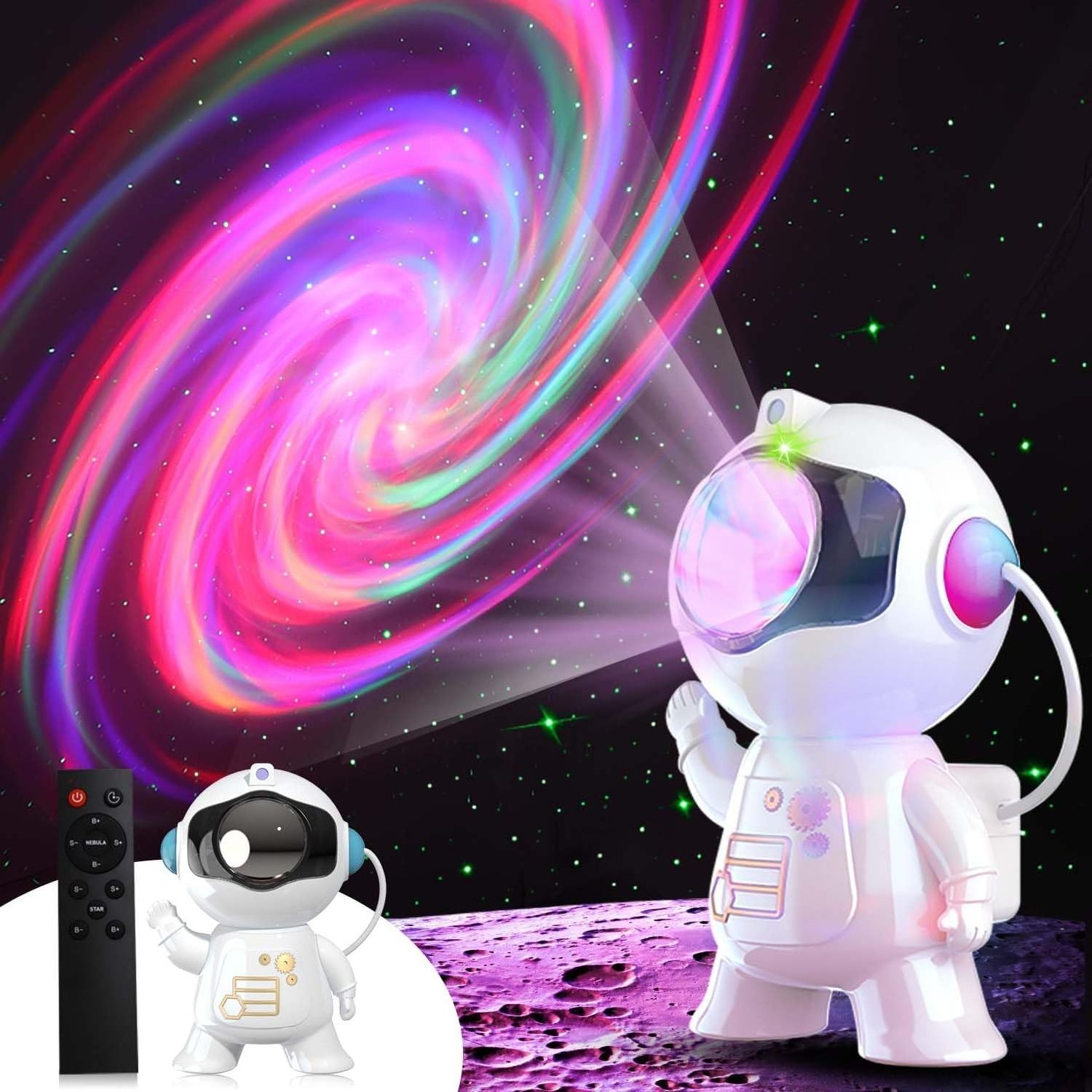 Remote Control 360 Adjustable Star Light Space Astronaut Galaxy Star Projector LED Night Light