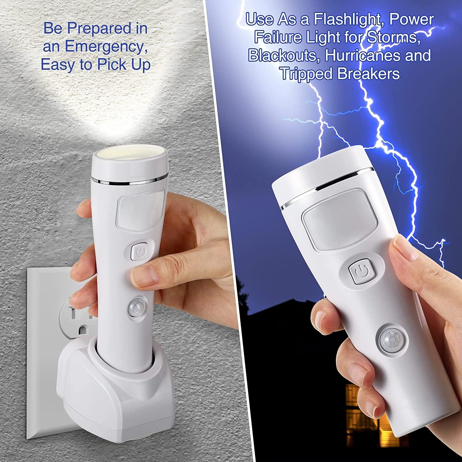 4 in 1 LED Rechargeable Plug in Flashlights Home Power Failure Motion Detection sensor LED Emergency night Lights